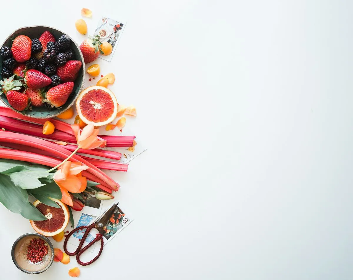 Fresh colourful produce and vegetables