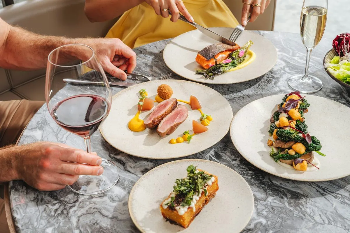 Guests sharing meals together